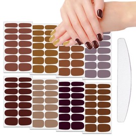 JERCLITY 112 Pieces 8 Sheets Dark Solid Color Nail Wraps for Short Nails Retro Nail Polish Strips Nail Decals Self-Adhesive Nail Stickers Full Nail Wraps for Women Girls Nail Art
