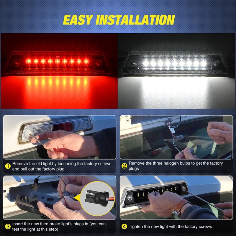 Nilight Third Brake Light Tail High Mount 3rd Stop Cargo