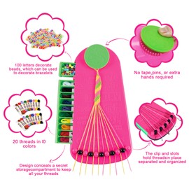 Aolawco DIY Friendship Bracelets, DIY Bracelet Set for 6-12 Years Old with 20 Threads and 100 Letter Beads, Children's Craft Set, Toy Gift for Girls