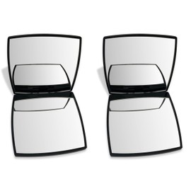 EUTECH Fashion Compact Cosmetic Mirror, Elegant Compact Purses Makeup Mirror, Small Compact Mirror 2 x 1 Magnification, Square, Perfect for Purses - Travel, Black，Pack of 2