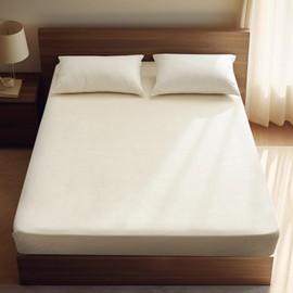 PHF Ultra Soft Velvet Fitted Sheet Twin Size, 16" Deep Pocket with Wider Stronger Elastic Band, Easy Fit Easy Care, 1 Pack Cozy Comfy Flannel Bottom Sheet for All Seasons, No Pillowcases, Cream