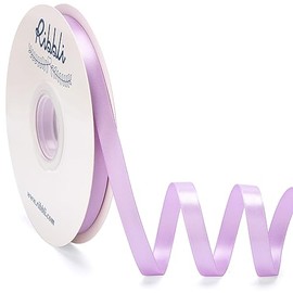 Ribbli Lavender Satin Ribbon Double Faced Satin 3/8 Inch x Continuous 50 Yards-Light Orchid Ribbon for Gift Wrapping Crafts Wedding Decoration Bows Bouquet Floral Arrangement