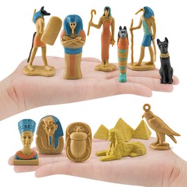 Ancient Egypt Egyptian God 12pcs Statue, Miniature Egyptian and Goddesses Collectable Figure Set