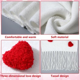 Shyyween Valentine's Day Scarf for Women 3D Heart Scarf Warm Long Neck Wraps Lightweight Scarves for Women Holiday Gift Favor