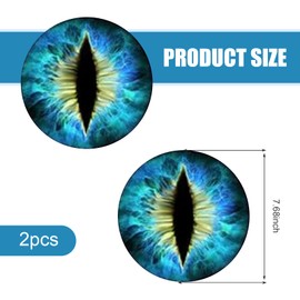 Anyhut 2 PCS Beast Eyes Headlamp Decals, PVC 3D Round Funny Decals, Add Humor and Personality with Strong Adhesion, Suitable for Jeep, Truck, Car Headlamp, Window, Bumper Decoration (Blue)