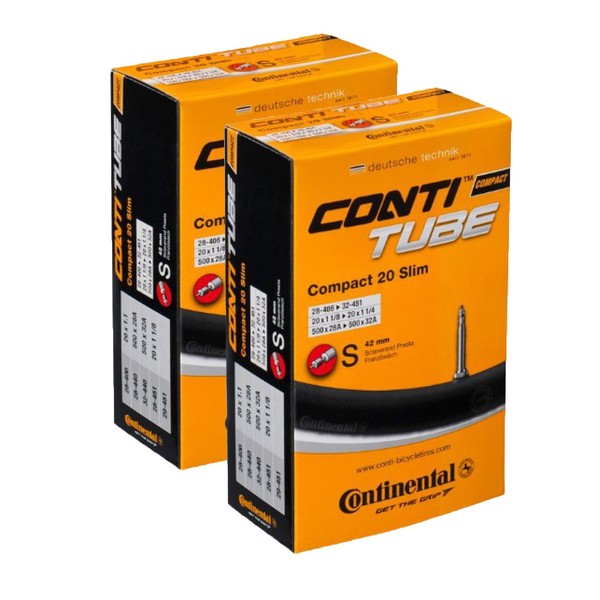 Continental 42mm Presta Valve Tube (2-Pack, 700 x 25-32cc) Slim