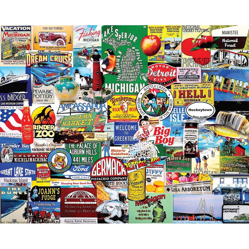 White Mountain Puzzles I Love Michigan - 1000 Piece Jigsaw
