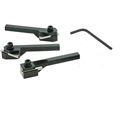 MINI LATHE TURNING TOOL HOLDER SET 6MM SHANK - 3 PCS SET LEFT RIGHT STRAIGHT WITH HSS BITS & KEYS