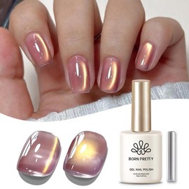 BORN PRETTY Hyacinth Cat Eye Magnetic Gel Nail Polish Purple Jelly Glass Glitter Magnetic Gel Polish Soak Off Nail Art Salon Manicure DIY At Home Gift 15ml - Colour: Violet Haze Cat Magnetic Gel 15ml