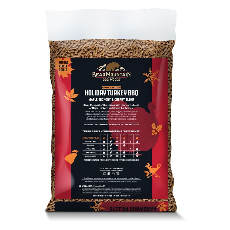 Bear Mountain BBQ Maple, Hickory & Cherry Blend Smoker Pellets,