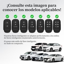 Funda Para Llave Honda,Estuche anti-caída de TPU para llave inteligente con 2 prácticos lazos para colgar,Llave inteligente universal Honda Accord Civic HR-V CR-V Pilot Sport SI EX EX-L (Negro)