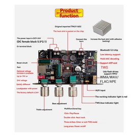Peakloong 2pcs -1001U 100W Mono High Power Amplifiers with Bluetooth for DIY Audio Systems