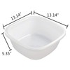 Eagrye 4-Pack 12 Quart Plastic Dishpan/Wash Basin, White