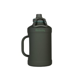 Grizzly Juggy 64oz Water Bottle | Vacuum Insulated | Leak Resistant Lid | Stainless Steel | Heavy Duty Handle | For Gym Hiking Beach Sports Camping | Lunar Green