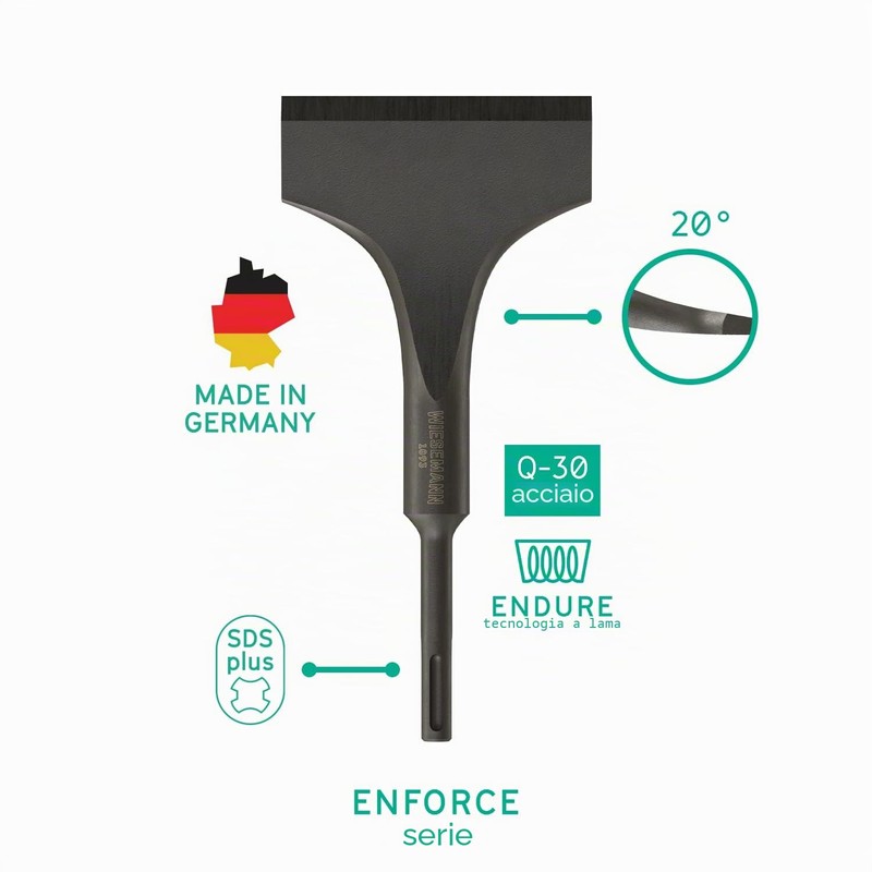 WESEMANN 1893 - Scalpello per piastrelle SDS-Plus, prodotto in Germania,