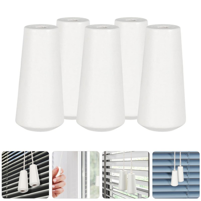 CORHAD Blind Cord Tassels Knobs Set 5 Wooden Pull Cord