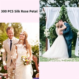 300Pcs Silk Ivory Rose Petals,Artificial Flowers Petals Romantic Night Decoration for Wedding Bridal Shower Flower Girl Basket Centerpiece Aisle Party Confetti Dinner Table