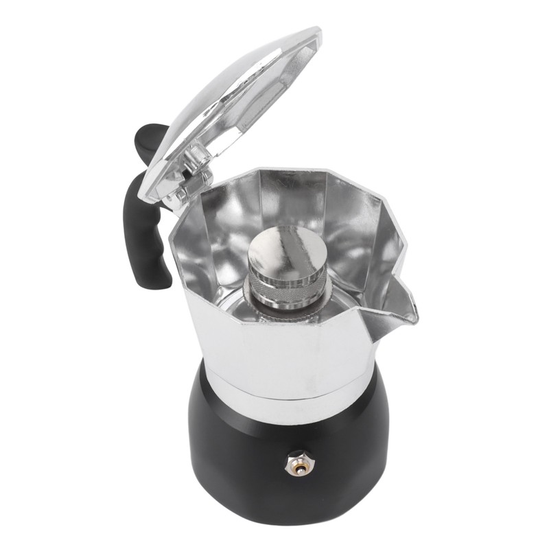 Moka Pot with Double Valve 150ML octagonal Aluminum Moka Stovetop