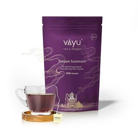 Vayu Tea & Blends - Salaam Sulemani | 100% Assam & a Heritage Blend | Sweet & Spicy Chai with Clove, Liquorise, Cardamom & Rose | Loose Leaf Pouch (180 grams)