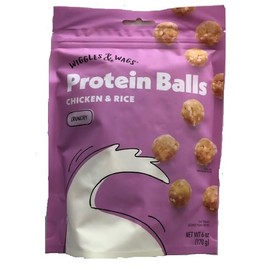 Wiggles & Wags Bolitas de Proteína Crujientes de Pollo Y Arroz (Bolsa de 1-6 Onzas)