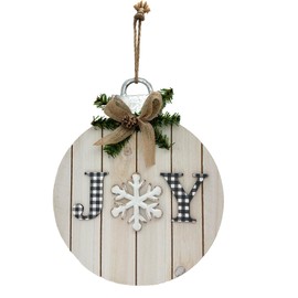 Zinerhom Christmas Decorations Indoor Wooden Joy Merry Christmas Signs Farmhouse Pine Needles Pine Cones Wall Hanging Sign Rustic Snowflake Holiday Decor Wall Art Plaque for Home