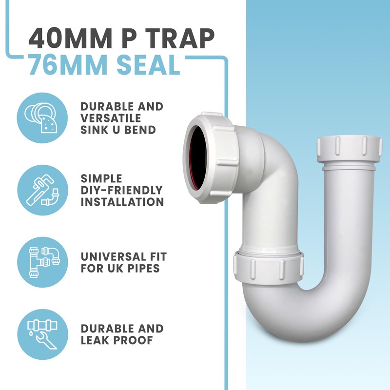 CranPlas | P Trap 40MM | Sink Waste Trap |