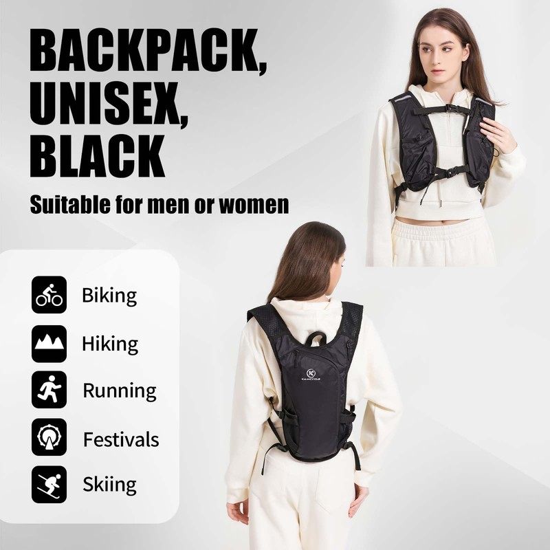 KAMCYCLE Hydration Backpack with Thermal Compartment, Running Backpack with Hydration