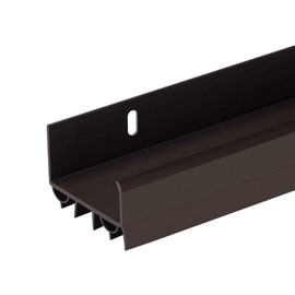 PVC Slide-On Door Bottom | Adjustable Plastic Weatherstrip Door Bottom with Drip Cap | 3 Feet (36-Inch) | for 1 3/4” Doors | Brown | Fits Gaps 3/8” to 7/8” | Made in The USA