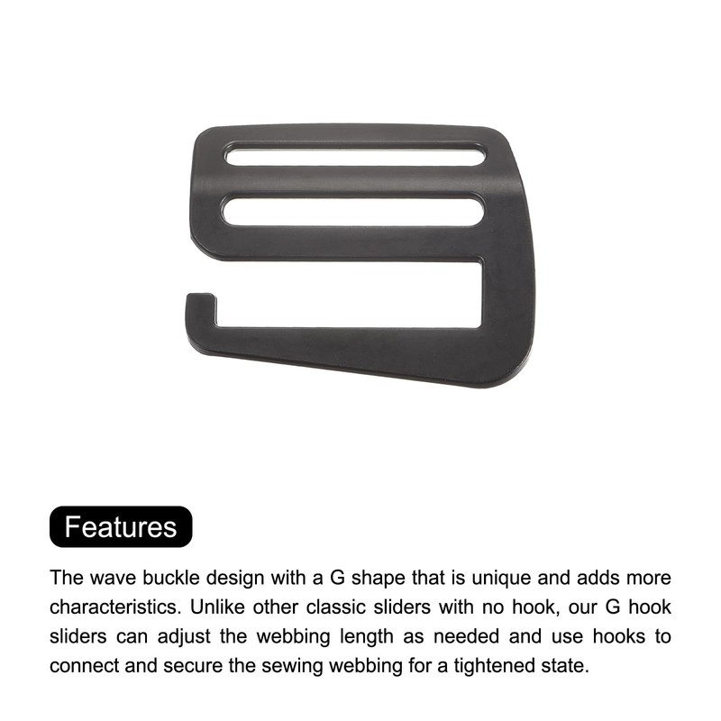 sourcing map Metal Webbing Strap 1.5 Inch 38 mm G-Hook