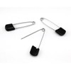 yueton 50pcs Black Plastic Head Baby Safety Pins Safety Locking