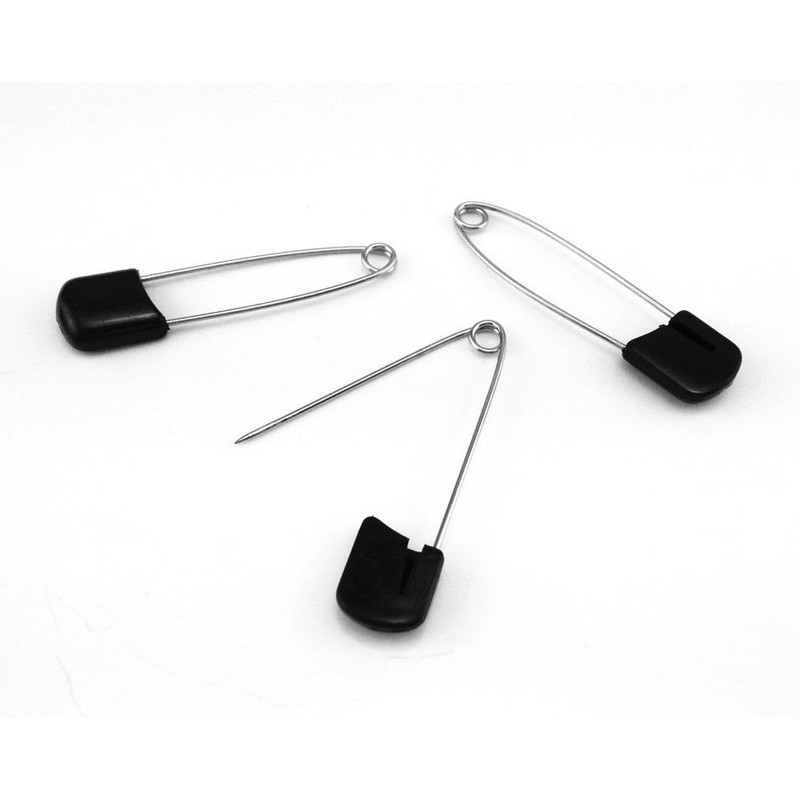 yueton 50pcs Black Plastic Head Baby Safety Pins Safety Locking