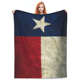 Texas Flag Paper Blanket Throw Blanket Flannel Lightweight Soft Plush Fuzzy Blankets for Bed Sofa Couch Livingroom Chair Car Travel Pet 50"x40"