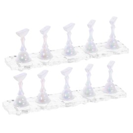 Healeved 2 Sets Nail Art Practice Stands Base Adjustable Press on Fake Nails Display Holder for Suitable for Beginners and Professionals