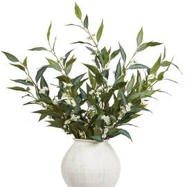 Artificial Plants,3Pcs 39inch Green Faux Stems for Vase,Faux Branches Greenery Stems Artificial Plants & Flowers for Home Decor