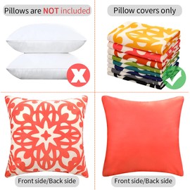 Set of 2 Cushion Covers, 40 x 40 cm, Coral Peach Velvet Cushion Cover, Soft Cosy Cushion Covers, Modern Mandala Pattern, Decorative Cushion Cover, Sofa Cushion for Sofa, Living Room