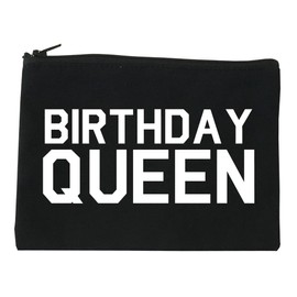 FASHIONISGREAT Birthday Queen Bday Cosmetic Makeup Bag Black Large
