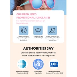 Polarized Sunglasses for Baby with Strap 100% UV Protection Shades for Toddler girls boys Age 0-24 Months 2 Pack (Opal/Pink Mirror + Pink Green/Blue Mirror)