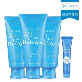 Senka Home And Kitchen Product, ol Clear Double wosi 120g 3 Pack + Minihwip 15g for daily use and gifting, practical imported Korean Senka Import, Home and Use