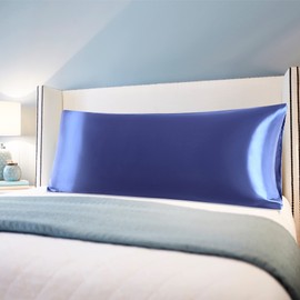 sourcing map Bolster Pillow Cases Soft Silky Satin Body Pillow Cover 4.6ft Long Pillowcase for Body Pillow 20"x56" Navy