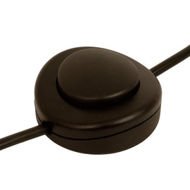 ElekTek Foot Press Switch in Line Push Button 65mm Diameter for 2 or 3 Core Flex Black
