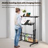 Hadulcet Stand Up Desk, Rolling Desk Adjustable Height, Mobile Standing