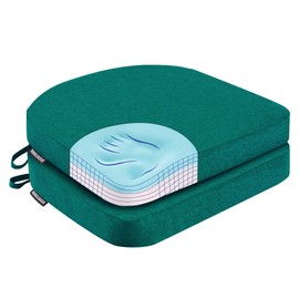 Nordjager Chair Pads for Dining Chairs, Chair Cushions 2 Piece, 17"x 16"x 2.5" Memory Foam Seat Cushions with Ties and Removable Cover