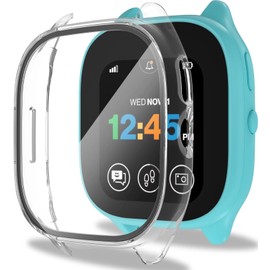 ottpluscase 1 Pack Case for Gizmo Watch 3 Screen Protector with 9H Tempered Glass, Gizmo 3 Screen Protector Case for Kids, Overall Protective Touch Sensitive Cover for Verizon Gizmo Watch 3-Clear