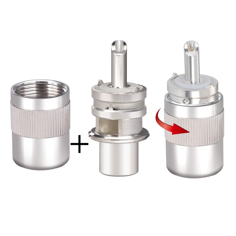TUOLNK PL-259 Crimp Connector UHF Plug Adapter for RG58 RG400