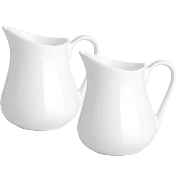 Gurygo 2 Pack 4 Oz Classic White Ceramic Small Creamer