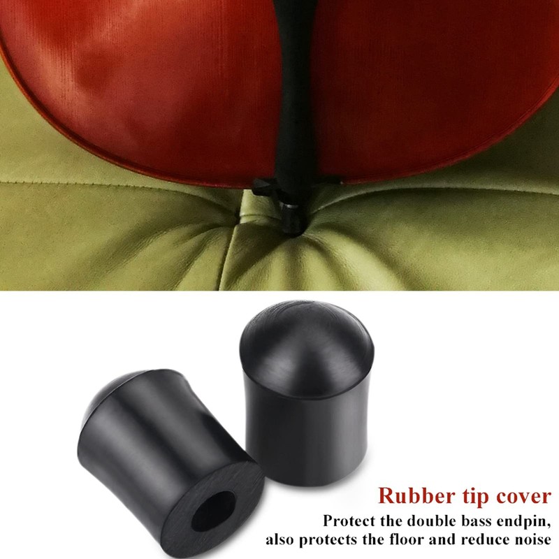 HilBeliFU Cello Stopper, 2 Pcs Cello Endpin Rubber Cap Set,