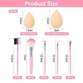 6 Pieces Mini Puff And 5 Pieces Makeup Brushes, Makeup Tools, Portable Puffs, Sponge Puffs, Multi-Function Puffs