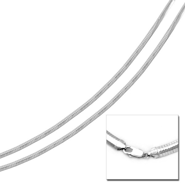 CloseoutWarehouse High Polished Sterling Silver Flat Omega Chain 2mm