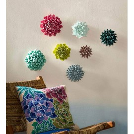 Vivaterra Ceramic Wall Flowers, 8"