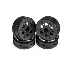 1.9 Beadlock Wheels, 4Pcs Carbon Fiber 1.9 Wheels, 1.41oz/Pcs Lightweight 1.9 Crawler Wheels for Axial SCX10 II SCX10 III Capra TF2 Element Enduro Redcat TRX4 Upgrades (D)